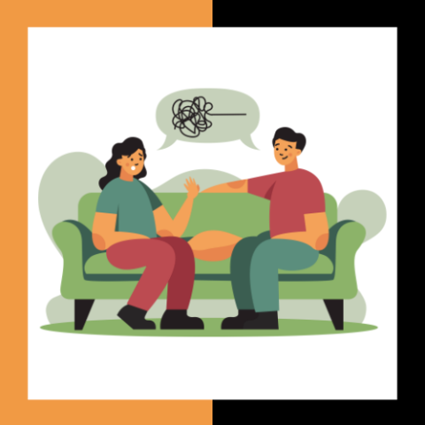 two people on couch talking