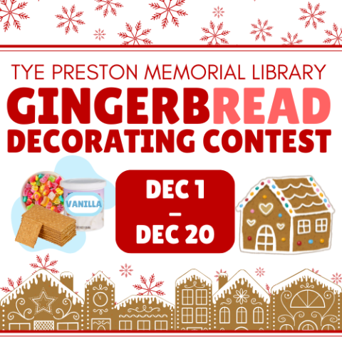 Gingerbread decorating contest - gingerbread houses in a row- december first through twentieth