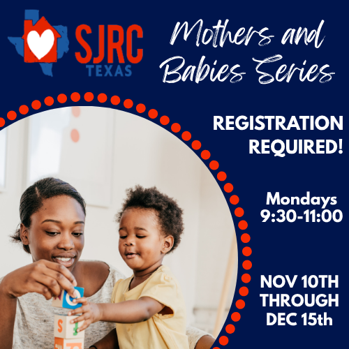 Mom and toddler building stack of blocks