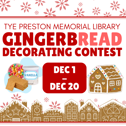Gingerbread decorating contest - gingerbread houses in a row- december first through twentieth